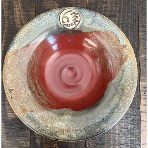 Handcrafted Artist Signed Keller 2019 Ceramic Bowl With Native American Design A